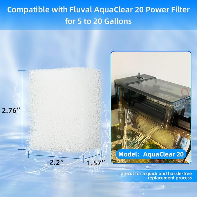 AQUANEAT 6-Pack Replacement Filter Sponge Pads, Aquarium Foam Insert Compatible - Image 2