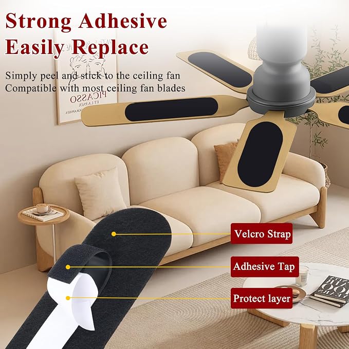 10 Pcs Ceiling Fan Filters for Blades, Fan Air Purifier Pads - Image 5