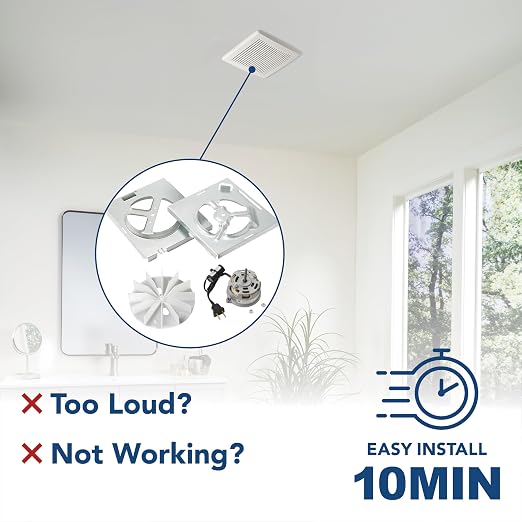 Broan-NuTone RE70BN 70 CFM Bathroom Exhaust Fan Replacement Motor Kit, Easy DIY - Image 3