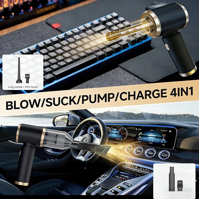 Handheld Car Vacuum Portable Cordless, 4 in 1 Handheld Vacuum Cleaner 15000PA - Image 5