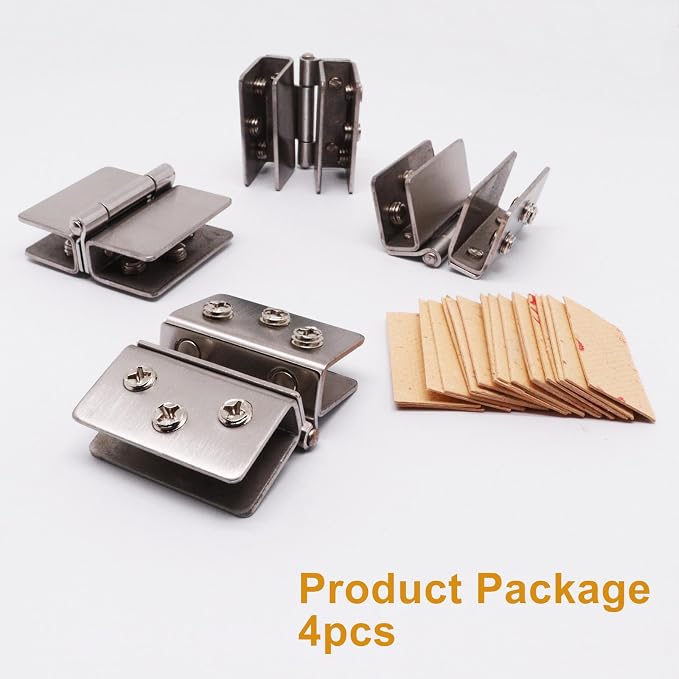 4PCS Glass Door Hinges Adjustable Double Glass Clamp Hinges Fits - Image 6