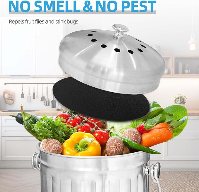 12 Pack Compost Filters for Countertop Bin, 6.7 Inch Charcoal Filters for - Image 4