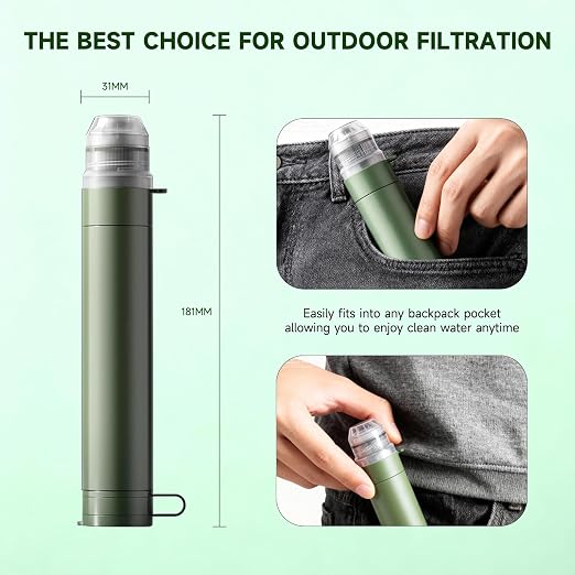 4 Pack Water Filter Straw, Portable Personal Water Filtration System, Compact - Image 3