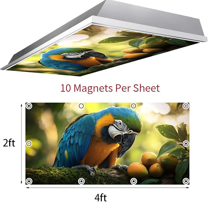 2 Pack Fluorescent Light Covers 4x2 ft Magnetic Light Covers - Image 3