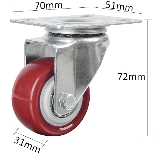 Finnhomy Swivel Casters Wheels Set of 4 Heavy Duty Plate Casters 2 Inch Premium - Image 3