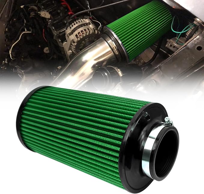 RYANSTAR RACING 76mm 3" High Flow Round Tapered Cone Cool Air Filter Cleaner by RYANSTARRACING