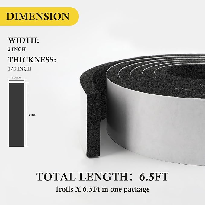 fowong Open Cell Foam Tape- 1 Roll, Total 6.5 Feet - Image 2