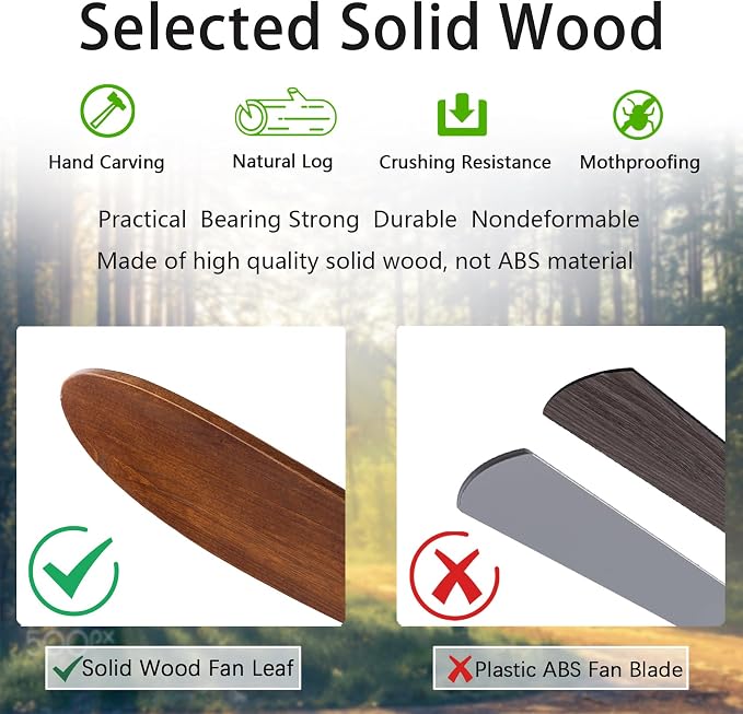 QUTWOB 42" Wood Ceiling Fans - Image 6