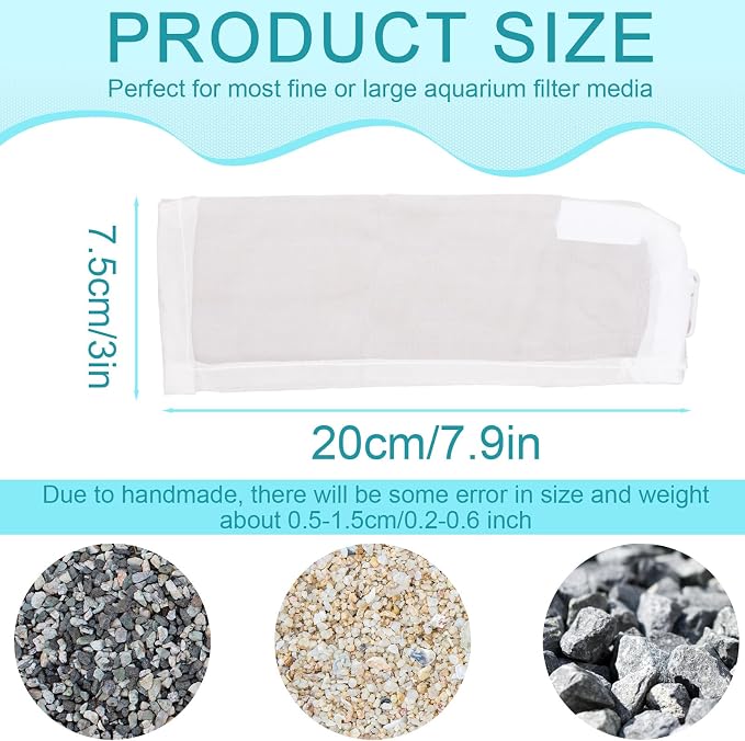 BOXOB 10pcs Aquarium Filter Media Bags, 100 Micron Extra Fine Media Filter - Image 2