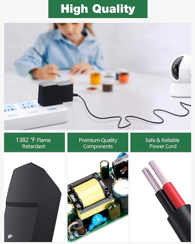 12V 1A Power Supply, AC Adapter 100-240V AC to DC 12V 1A Power Cord Adapter - Image 5