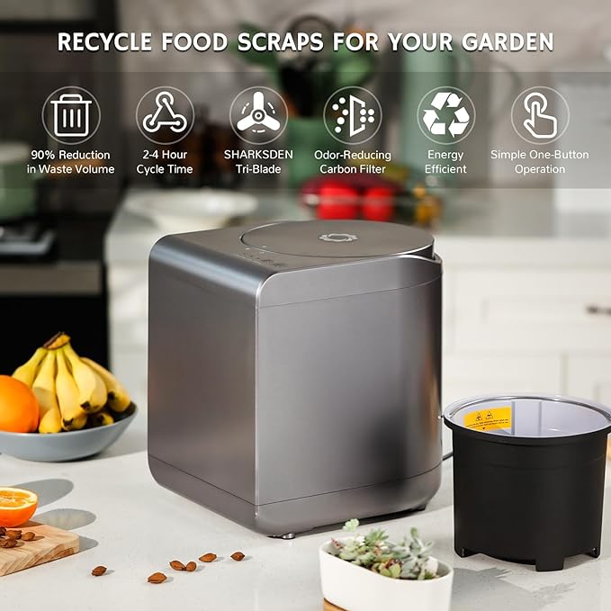 Airthereal Revive Electric Kitchen Composter, SHARKSDEN Tri-Blade, Turn Food - Image 3