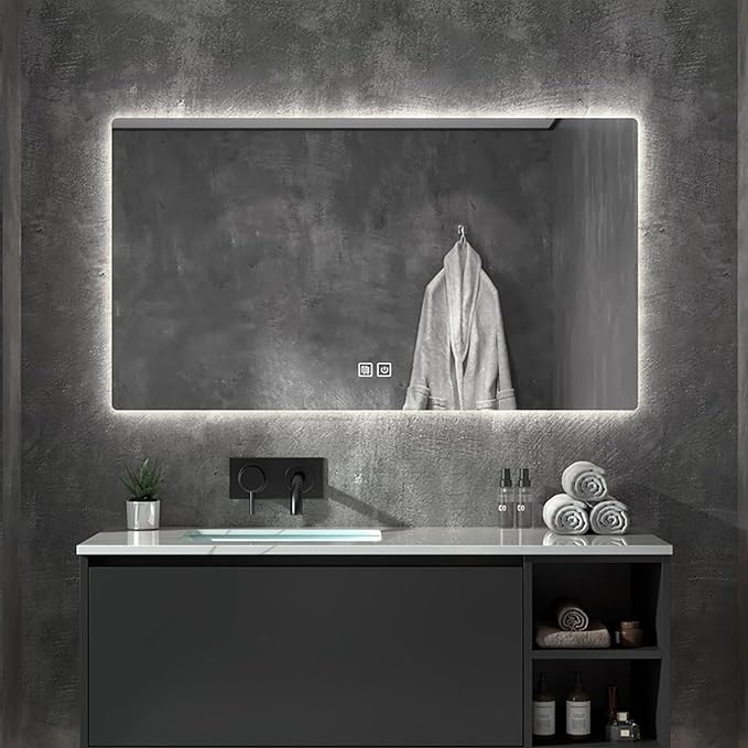 500 X800 mm Illuminated Backlit LED Bathroom Mirror, Wall Mounted Multifunction by JSLJDM