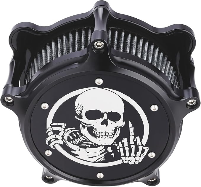 Motorcycle Air Filter Skull Style Air Cleaner - Image 3