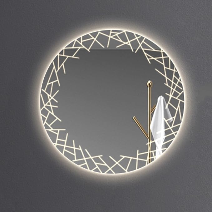 Bathroom Mirror with LED Lights, Wall Mirror with Touch Sensor, Round Mirror by YUGXTH