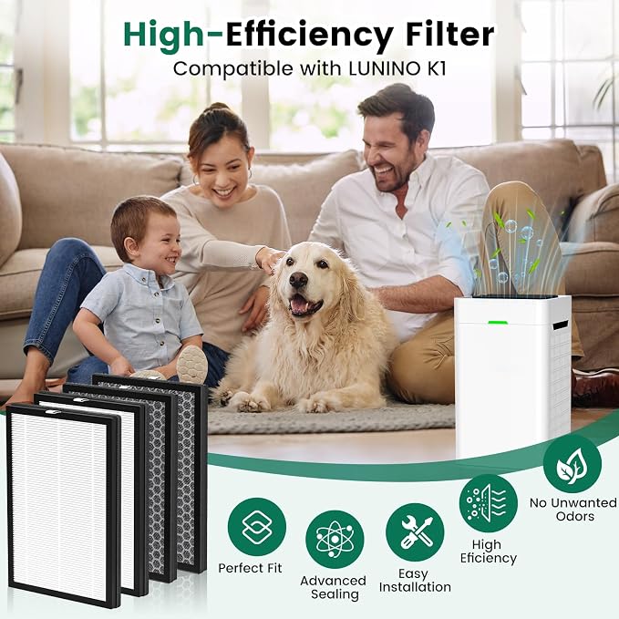 4 Pack K1 Air Purifier Replacement Filter Fit - Image 6