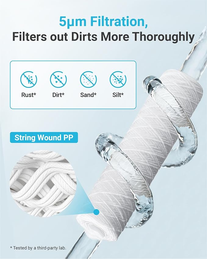 AQUA CREST AP110 5 Micron 10"x2.5" String Wound Whole House Water Filter - Image 3