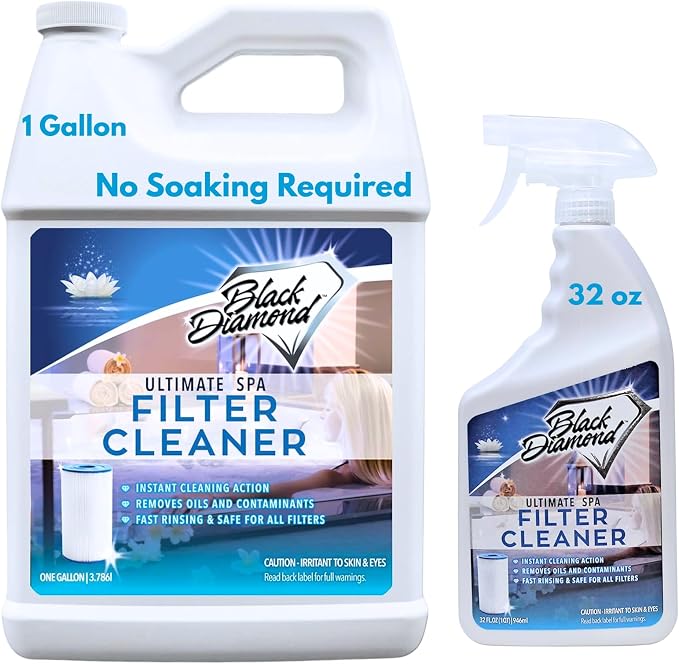 Black Diamond Stoneworks Ultimate Spa Filter Cleaner Fast-Acting Spray. Works by BlackDiamondStoneworks