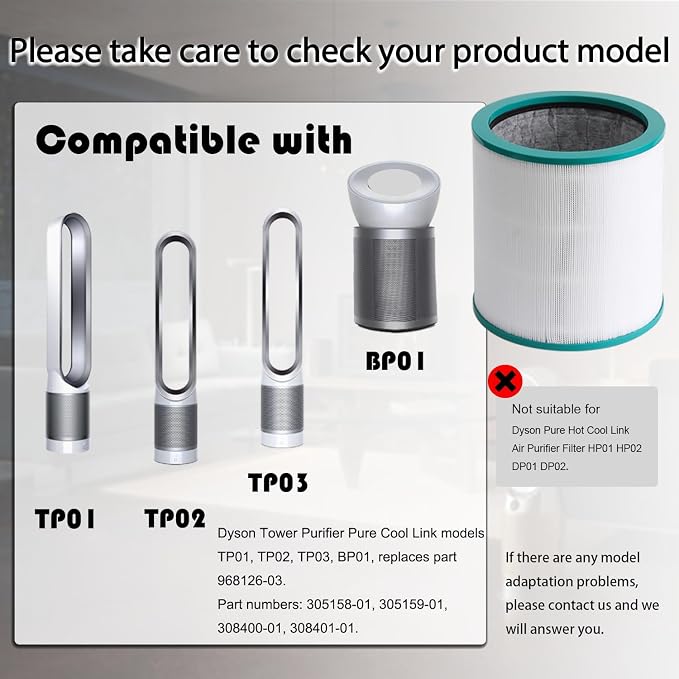 Filter Replacement, for Dyson Pure Cool Link TP02, Dyson Tower Purifier - Image 3