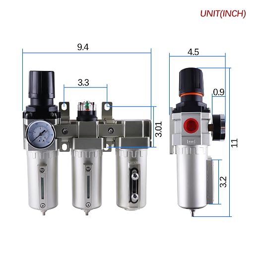 3/4 Inch NPT Industrial Grade Three Stage Air Drying System, Particulate Filter - Image 2