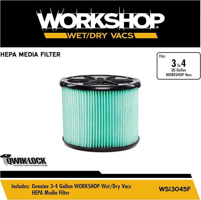 WORKSHOP Wet/Dry Vacs Vacuum Filters WS13045F HEPA Media Filter - Image 2