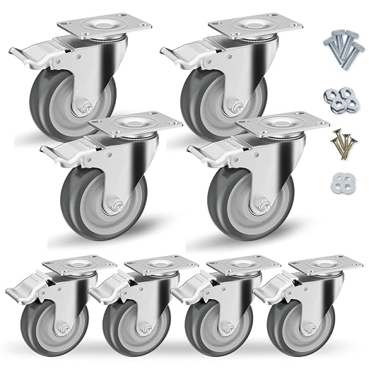 4" Swivel Plate Casters with Brake by CLOATFET