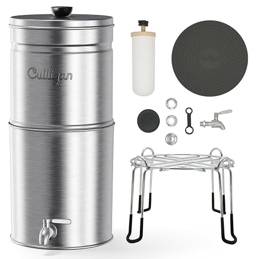 Culligan MaxClear 3 Gallon Gravity Water Filter System, Brushed Stainless-Steel - Image 7