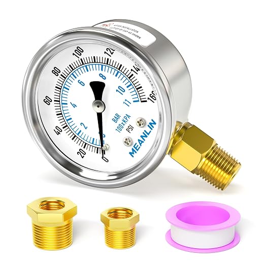 MEANLIN MEASURE 0~160Psi Dry Pressure Gauge Stainless Steel 1/4" NPT 2" FACE by MEANLINMEASURE