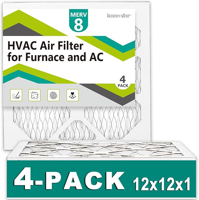 12x12x1 Air Filter MERV 8, HVAC/Furnace AC Filter Replacement, Dust by Komashr