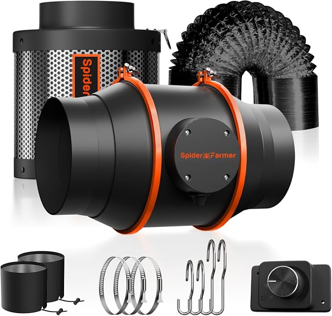Spider Farmer Air Filtration Kit 6 Inch, Inline Duct Fan by SpiderFarmer