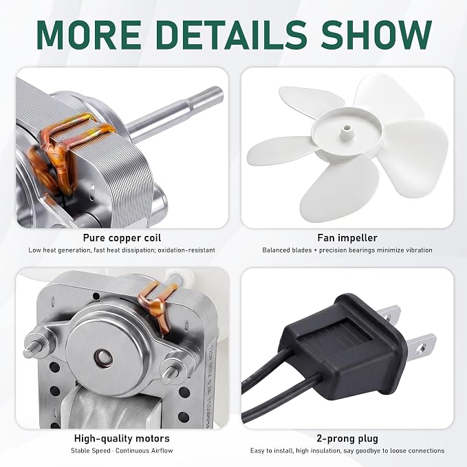 NEW Bathroom Fan Motor Replacement Compatible - Image 5