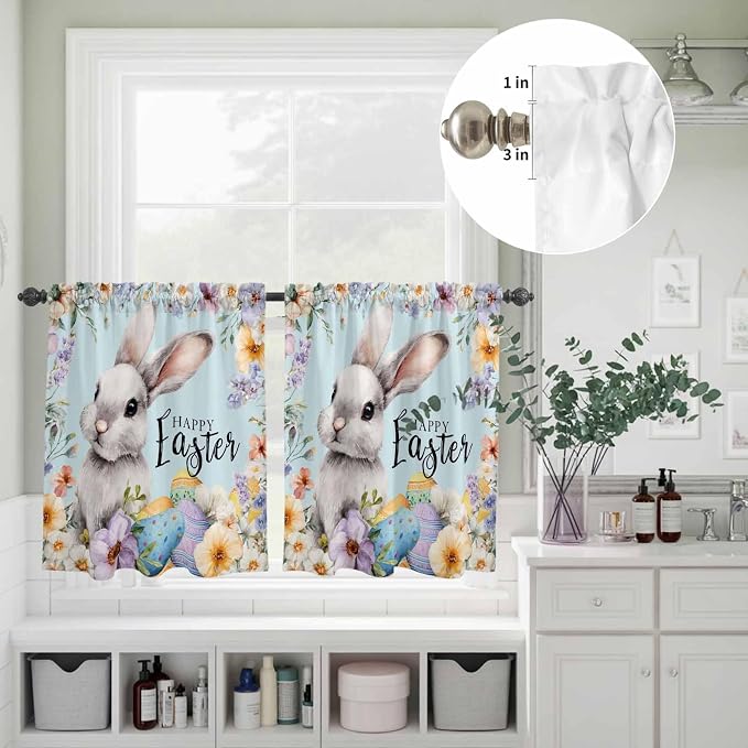 Happy Easter Kitchen Curtains Set 3 Piece - Image 5