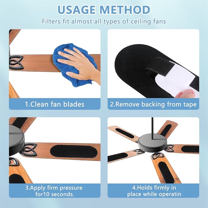12 Pack Activated Carbon Ceiling Fan Filters, Transform Your Fan into a - Image 6