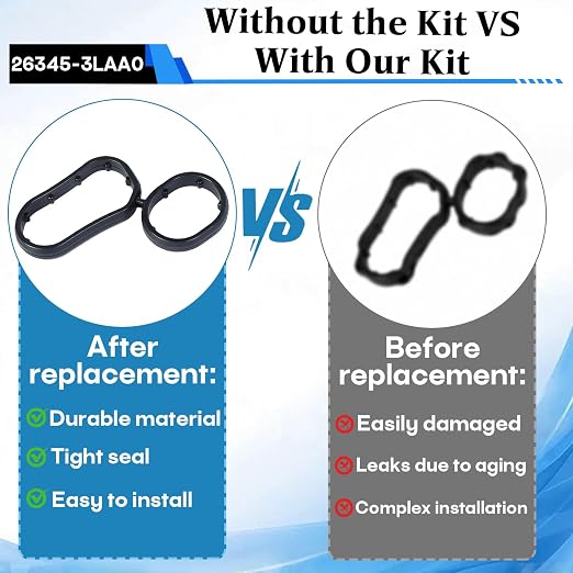 4-Pack 26345-3LAA0 Oil Filter Housing Gasket, Compatible - Image 6
