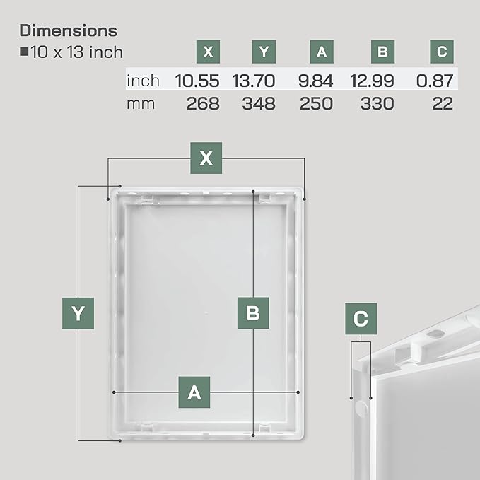 Vent Systems White ABS Plastic Access Panel 10 x 13 Inch (Opening) - Access Door for Drywall, Wall, Ceiling - Electrical, Plumbing Service Wall Hole Cover - Inspection Door - 11 x 13.7 Inch (Outer)