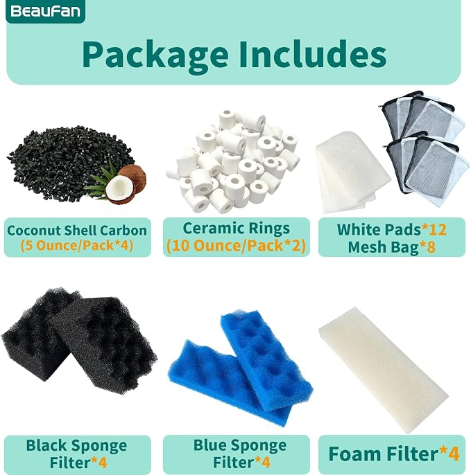38 Pack Filter Media Kit for Fluval 306/307 Canister Filters, Replacement Bio - Image 3