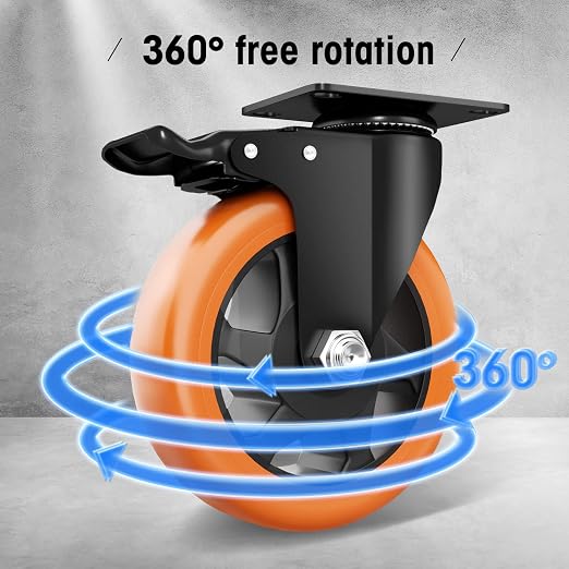 5" Swivel Plate Casters, 1400Lbs Capacity - Image 6