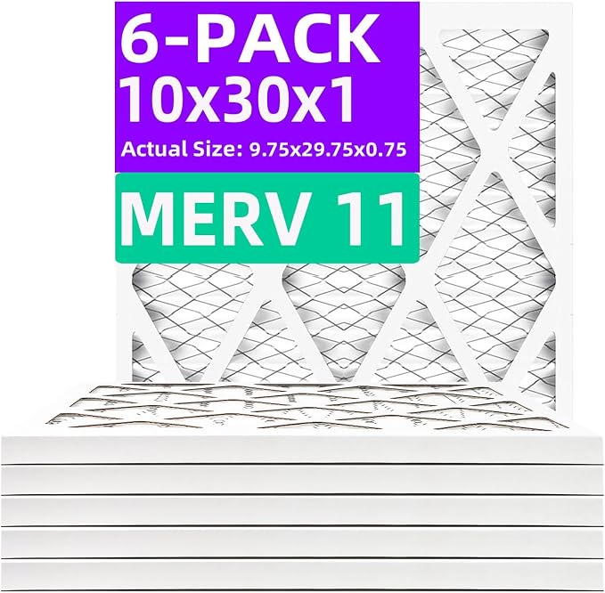 10x30x1 MERV 11 Pleated Air Filter MPR 1200 & FPR 7, Furnace Air Filters by Qingzhug