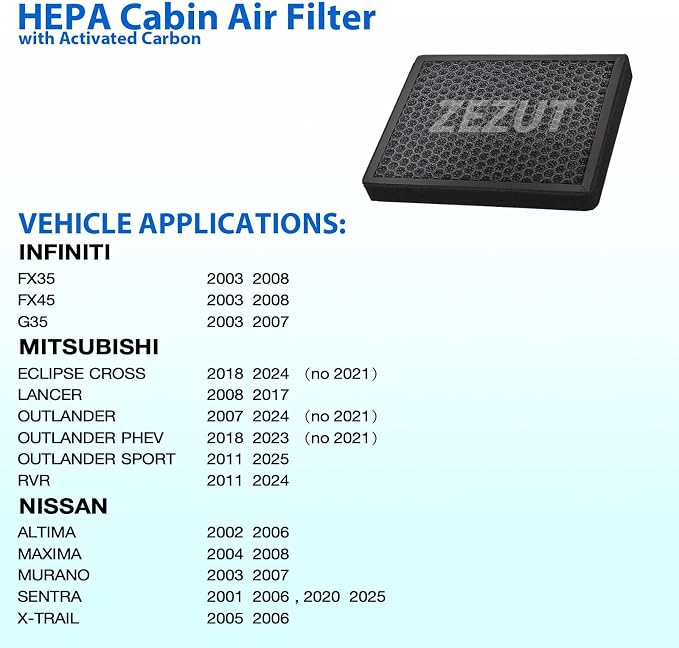 Cabin Air Filter, for Infiniti FX35, G35 / Mitsubishi Eclipse - Image 2
