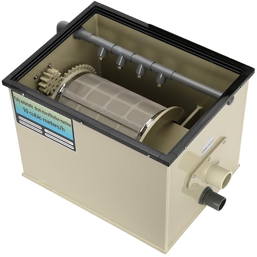Rotary Drum Filter-3000GPH, 110V-240V High Pressure Cleaning Drum Filter by Lonsge
