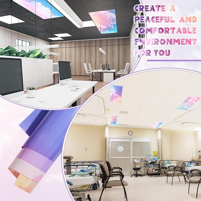 Amylove 4 Pcs Fluorescent Light Covers Classroom Ceiling Panels Light Filters - Image 6