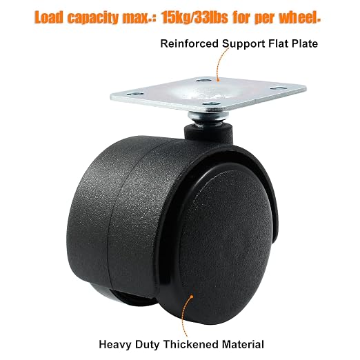 4pcs 1.5 Inch Swivel Caster Wheels, Heavy Duty Swivel Plate Casters Wheel - Image 4