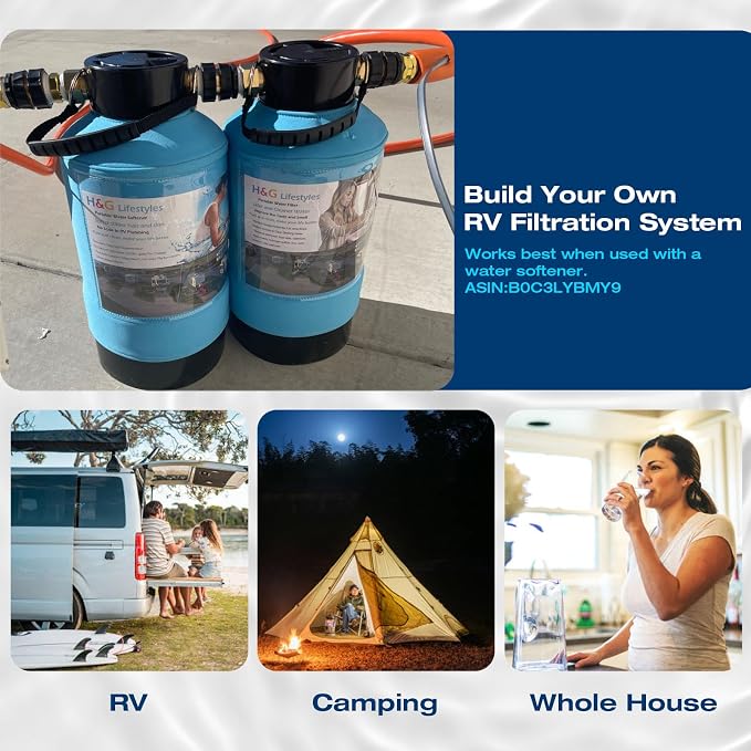 H&G lifestyles ‎RV Water Filter System, KDF GAC Carbon Water Filter - Image 6