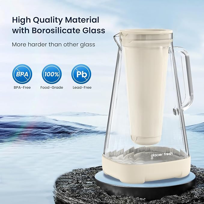 GLACIER FRESH 10 Cup Purela Glass Water Pitcher - Image 3