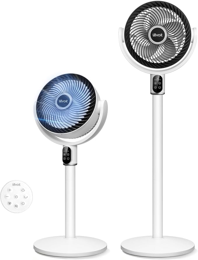 LEVOIT Standing Fan for Bedroom, 20dB Quiet Pedestal Fan for Sleep, 1024 CFM by Unknown