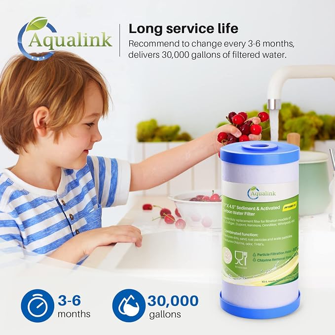 AQUALINK PP10BB-CC 5 Micron 10" x 4.5" Whole House Sediment Activated Carbon - Image 6