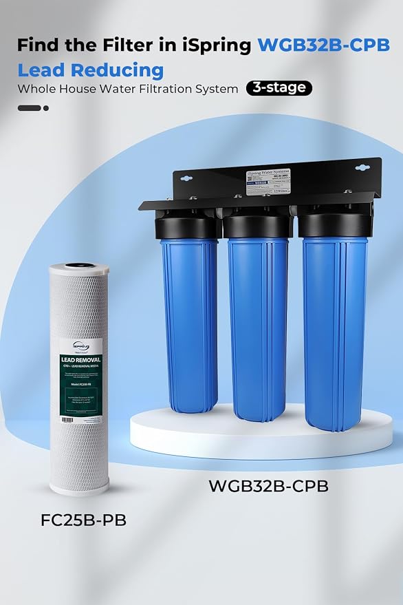 iSpring FC25B-PB 4.5” x 20” Lead, Chlorine Reducing Whole House Water Filter - Image 5
