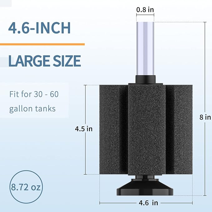 Pawfly Aquarium Large Bio Sponge Filter Quiet Betta Fry Shrimp and Small Fish - Image 3