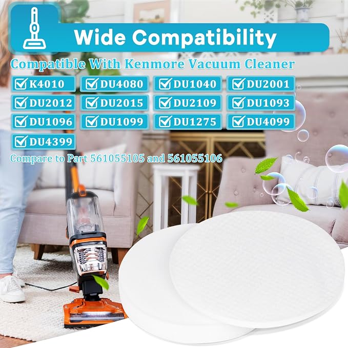 DU4080 K4010 Vacuum filters for Kenmore Upright Cleaner DU2001 DU2012 DU2015 - Image 2