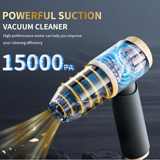 Handheld Car Vacuum Portable Cordless, 4 in 1 Handheld Vacuum Cleaner 15000PA - Image 4