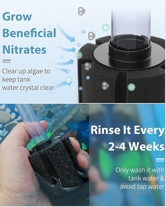 Pawfly Aquarium Air Pump with Nano Bio Sponge Filter Kit Air Control Valve - Image 3